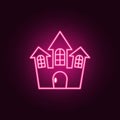 Horror house for Halloween icon. Elements of Halloween in neon style icons. Simple icon for websites, web design, mobile app, info Royalty Free Stock Photo