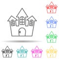 Horror house for Halloween multi color style icon. Simple thin line, outline of halloween icons for ui and ux, website or
