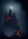 horror illustration scary background horror background ,ghost forest for halloween and atr illustration generative ai