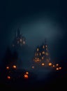 horror illustration scary background horror background ,ghost forest for halloween and atr illustration generative ai