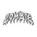 Horror lettering zombie word dripping typography illustrations monochrome Royalty Free Stock Photo