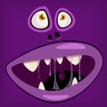 Horror Monster open mouth creepy and scary. Funny jaws teeths drool slime creatures expression monster characters