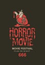 Horror movie festival, banner for scary cinema