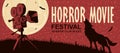 Horror movie festival scary cinema poster Royalty Free Stock Photo