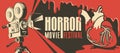 Horror movie festival, scary cinema poster Royalty Free Stock Photo