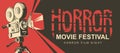 Horror movie festival, scary cinema poster Royalty Free Stock Photo