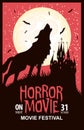 Horror movie festival scary cinema poster Royalty Free Stock Photo