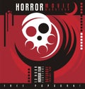 Horror movie marathon or horror film festival poster design