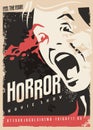 Horror movie show retro cinema poster design Royalty Free Stock Photo