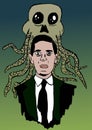 Horror novelist Lovecraft portrait