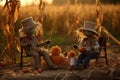 Horror orange halloween october holiday seasonal decoration people fall young autumn smile pumpkin