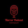 Horror Podcast logo or symbol template design Royalty Free Stock Photo