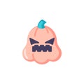 Horror pumpkin emoji flat icon