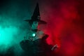 Horror room banner theme halloween advert enchant lady character wander haunting grave bright color background