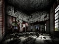 Horror scary Abandoned industrial building interior ruins abstract seq 8 of 18