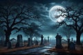 Horror and scary scene of grave yard