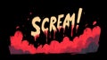 Horror Scream Text with Bloody Dripping Effect Royalty Free Stock Photo