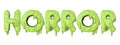 Horror word made from green halloween slime lettering. 3D Render