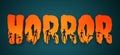 Horror word and silhouettes on them Royalty Free Stock Photo