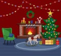 Christmas flat cartoon style illustration