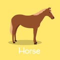 Horse animal illustration design on yellow background. Royalty Free Stock Photo