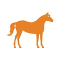 Horse, animal, mustang, race icon. Orange vector design