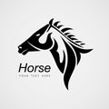 Horse Animal Silhouette Black Icon Flat Design Element Vector Illustration Royalty Free Stock Photo
