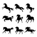 Horse Animal Silhouette Black Icon Flat Design Element Vector Illustration Royalty Free Stock Photo