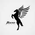 Horse Animal Silhouette Black Icon Flat Design Element Vector Illustration Royalty Free Stock Photo