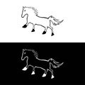 Horse animal vector logo design