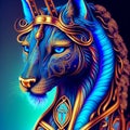 A horse with anubis style golden elegant