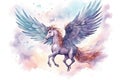 Unicorn flying horse fantasy illustration wing beauty magic pegasus animal