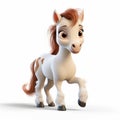 Horse Baby 3d Pixar Style: Playful Pony Character From Moana 2