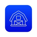 Horse barn icon blue vector