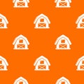 Horse barn pattern vector orange