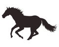 horse black running animal silhouette