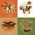 Horse Breeds Concept 4 Icons Square