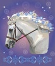 Horse portrait with flowers 31 Royalty Free Stock Photo