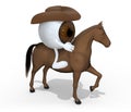 Horse with brown eyeball cartoon above him