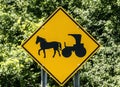 Horse and buggy road sign Royalty Free Stock Photo