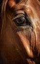 Horse in cage closeup image from zoo. Equine eye. Royalty Free Stock Photo
