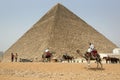 The Pyramid of Khufu in Cairo in Egypt. Royalty Free Stock Photo