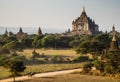 The Horse car in the plain of Bagan at sunset, Bagan, Myanmar Royalty Free Stock Photo