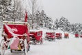 Horse car under snow- Abant - Bolu - Turkey Royalty Free Stock Photo