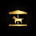 Horse, carousel gold, icon. Vector illustration of golden particle Royalty Free Stock Photo