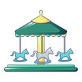 Horse carousel icon, cartoon style Royalty Free Stock Photo