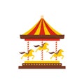 Horse carousel icon, flat style Royalty Free Stock Photo