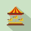 Horse carousel icon, flat style Royalty Free Stock Photo