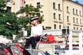 Horse carriage for city sightseeing tours in Krakow