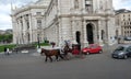 Horse carriage in front of the Burgtheater, the National Theater in Vienna, Austria